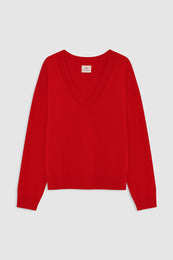 ANINE BING Lee Sweater - Tango Red - front view