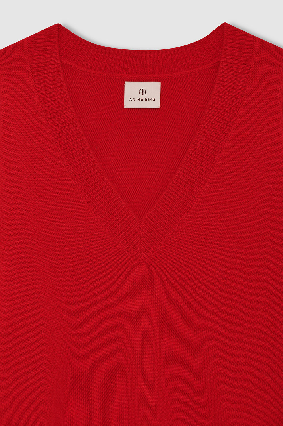 ANINE BING Lee Sweater - Tango Red - detail view