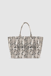 ANINE BING Leo Canvas Tote - Python - front view