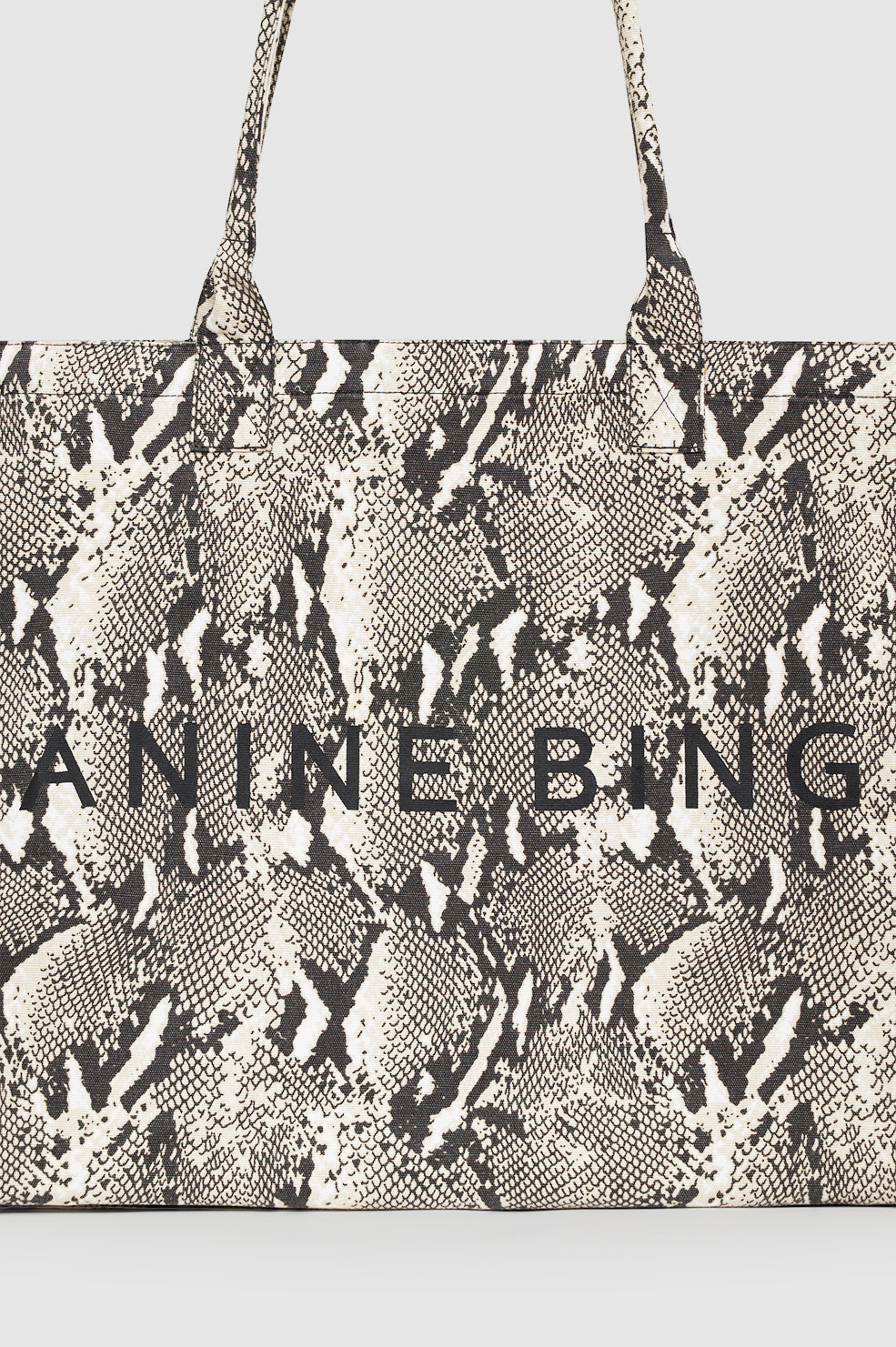 ANINE BING Leo Canvas Tote - Python - detail view
