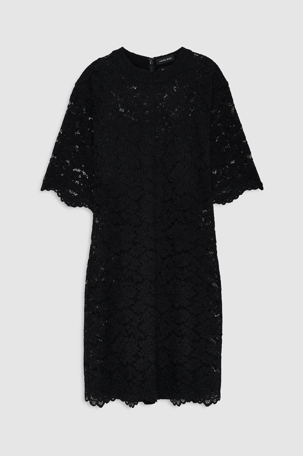 ANINE BING Leonor Dress - Black Lace - front view