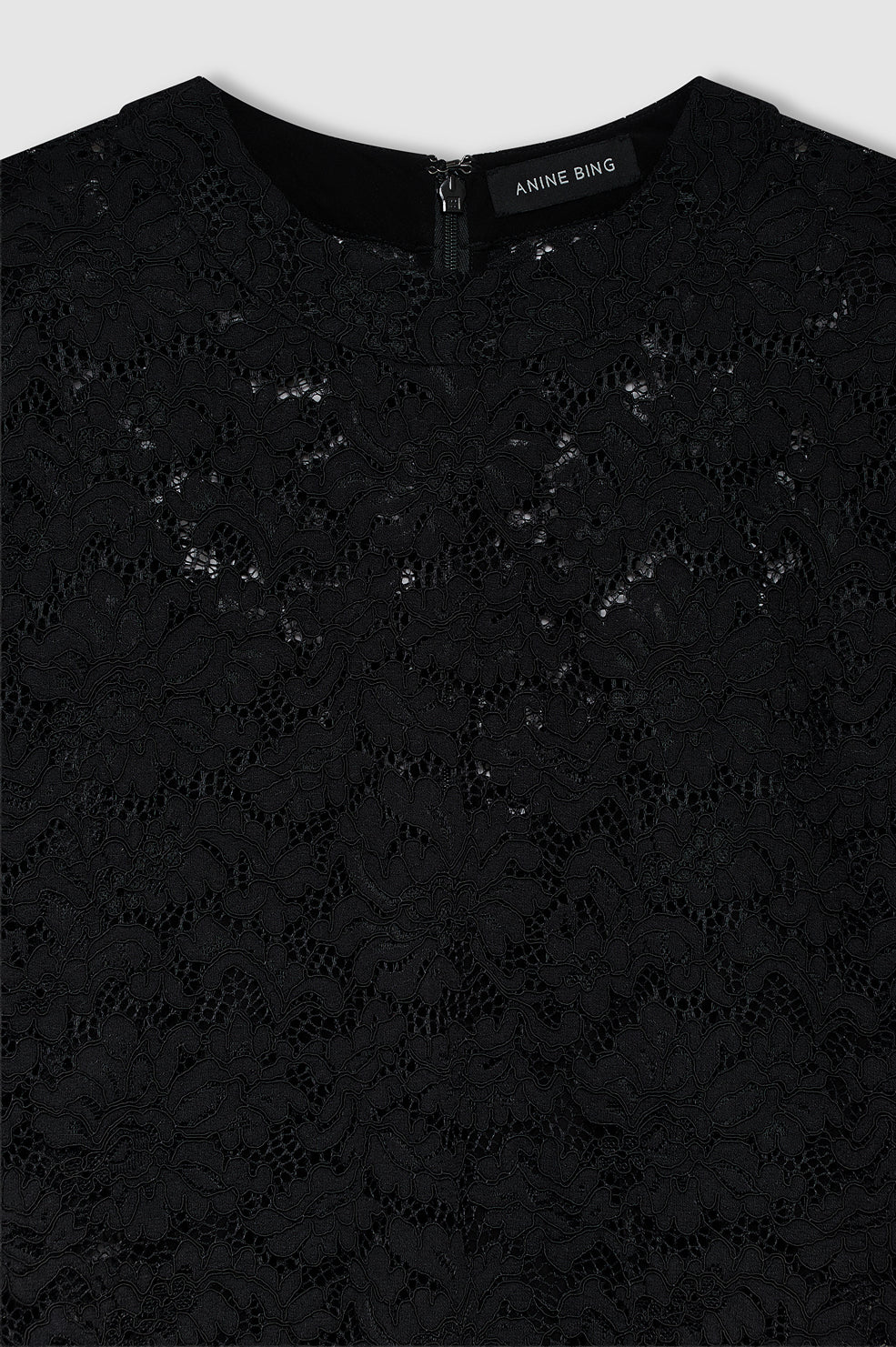 ANINE BING Leonor Dress - Black Lace - back view