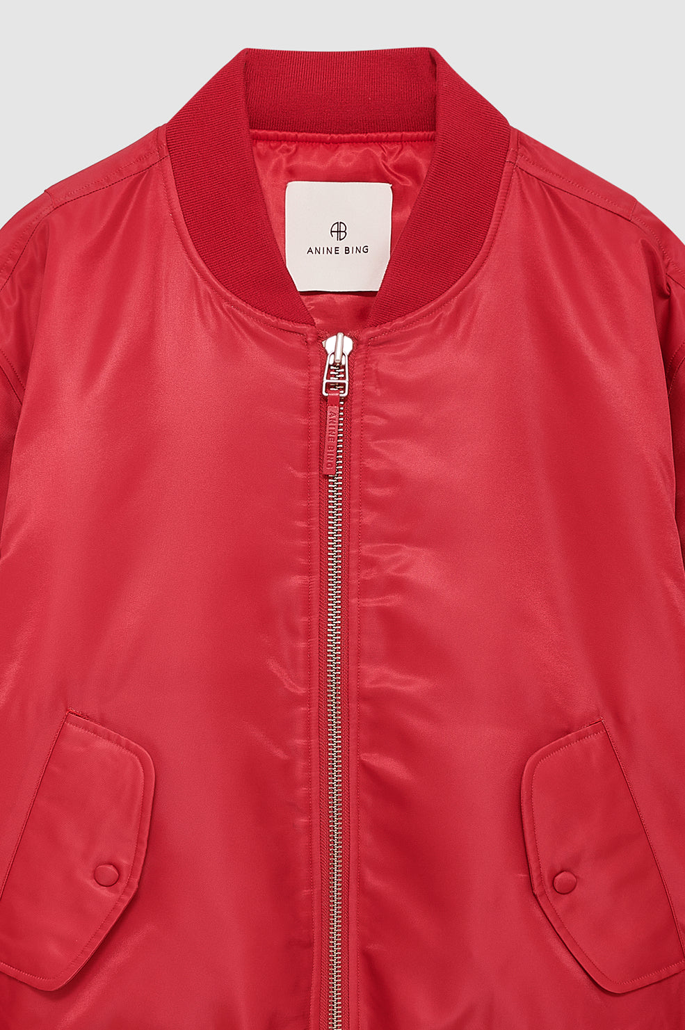 ANINE BING Leon Bomber - Tango Red - detail view