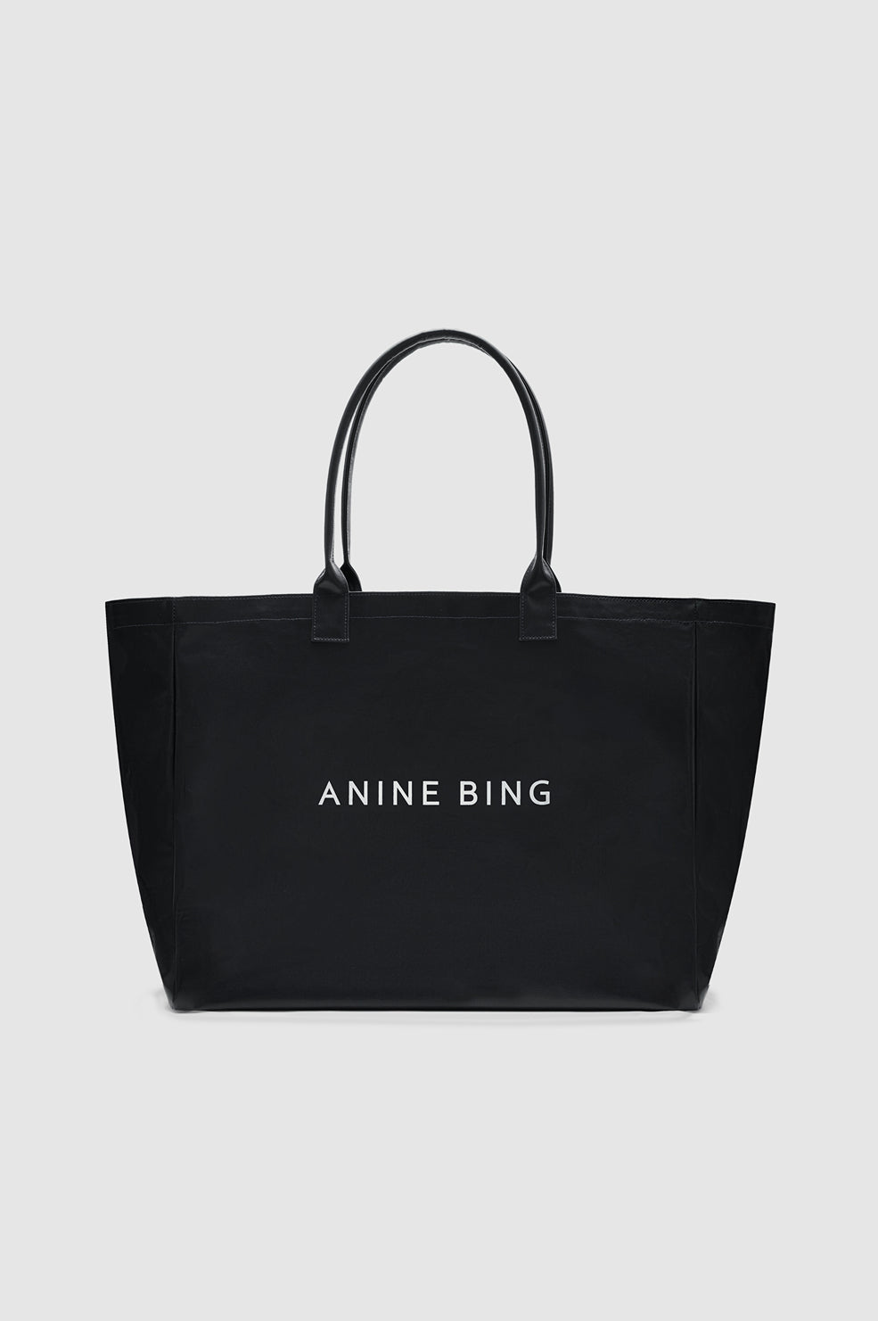 Leo Coated Canvas Tote - Black