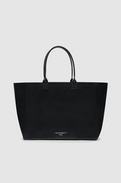 ANINE BING Leo Coated Canvas Tote - Black - back view