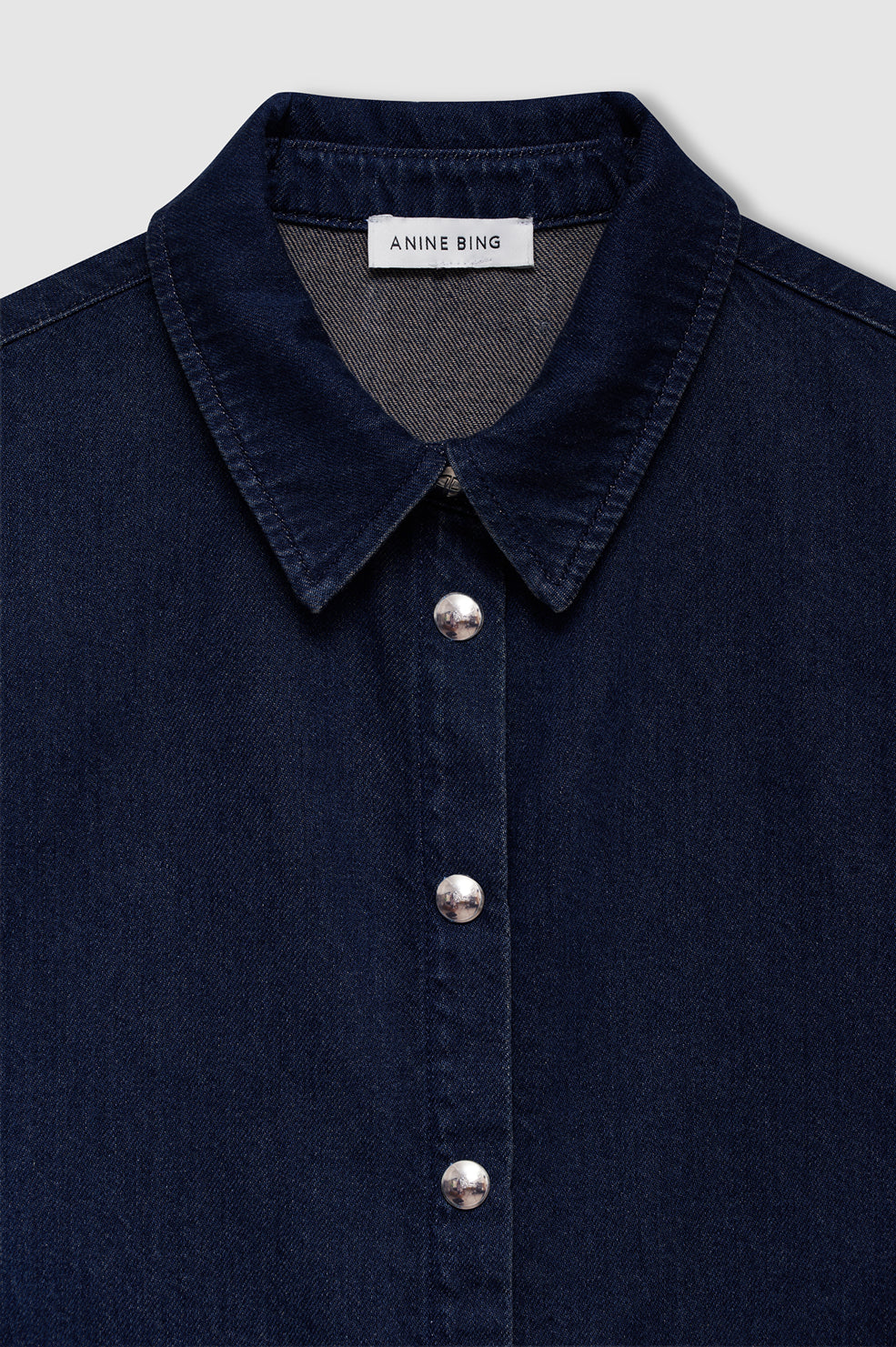 ANINE BING Lincoln Shirt - Ink Blue - detail view