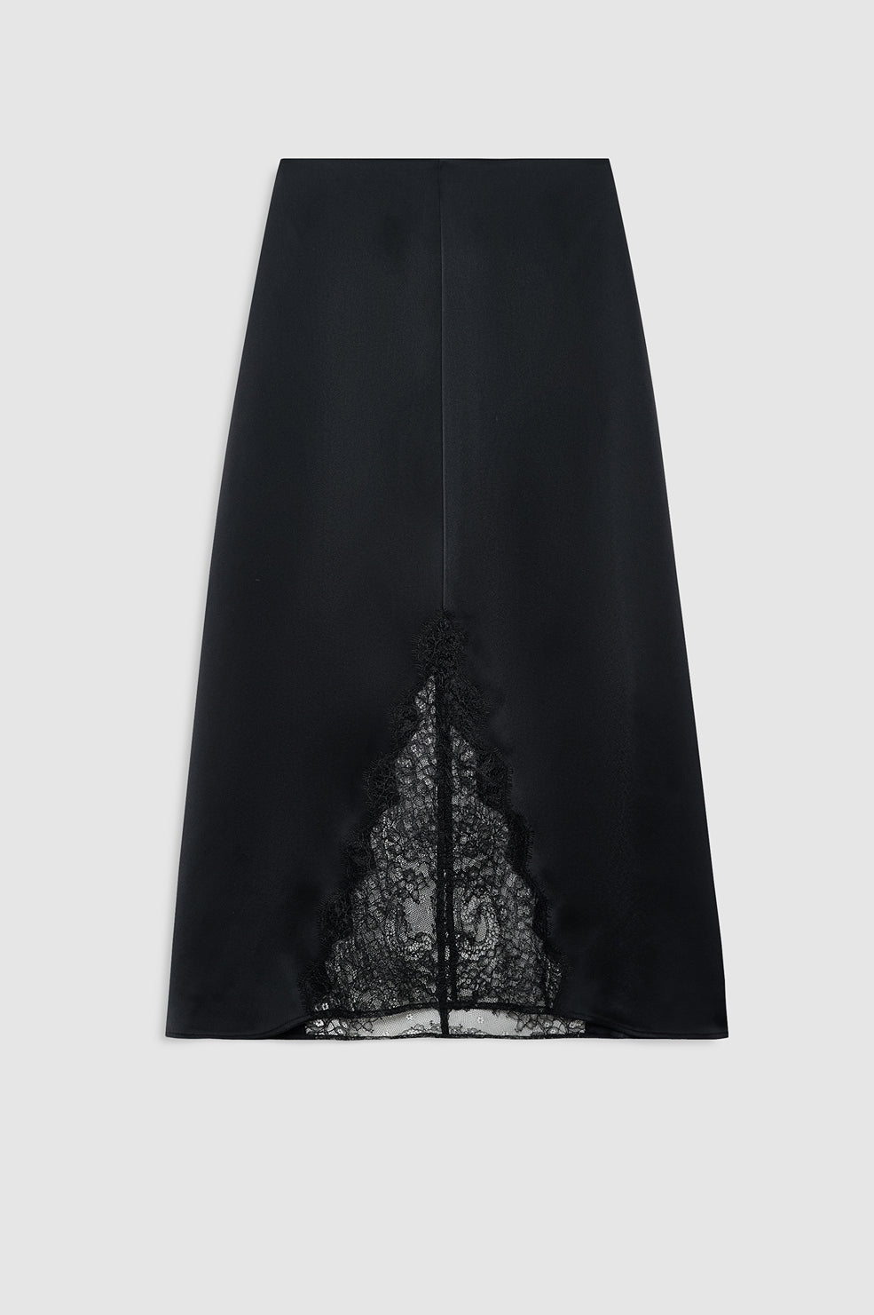 ANINE BING Malou Skirt - Black And Black Lace - front view