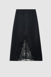 ANINE BING Malou Skirt - Black And Black Lace - front view