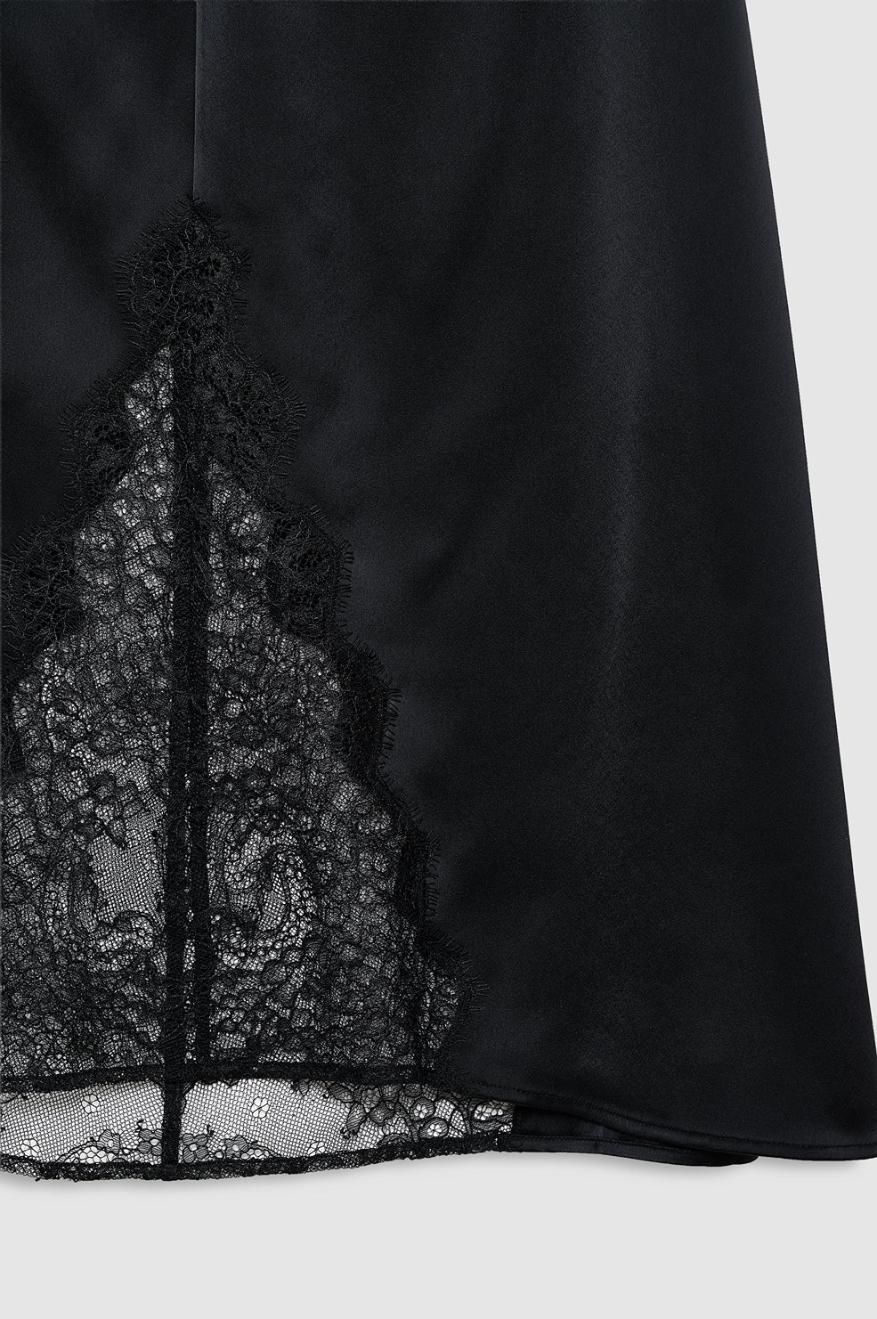ANINE BING Malou Skirt - Black And Black Lace - detail view