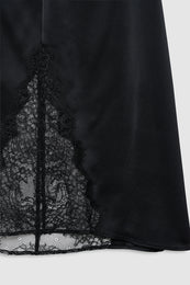 ANINE BING Malou Skirt - Black And Black Lace - detail view
