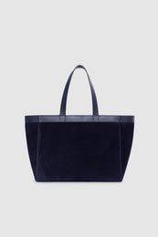 ANINE BING Medium Rio Tote - Navy Suede - back view