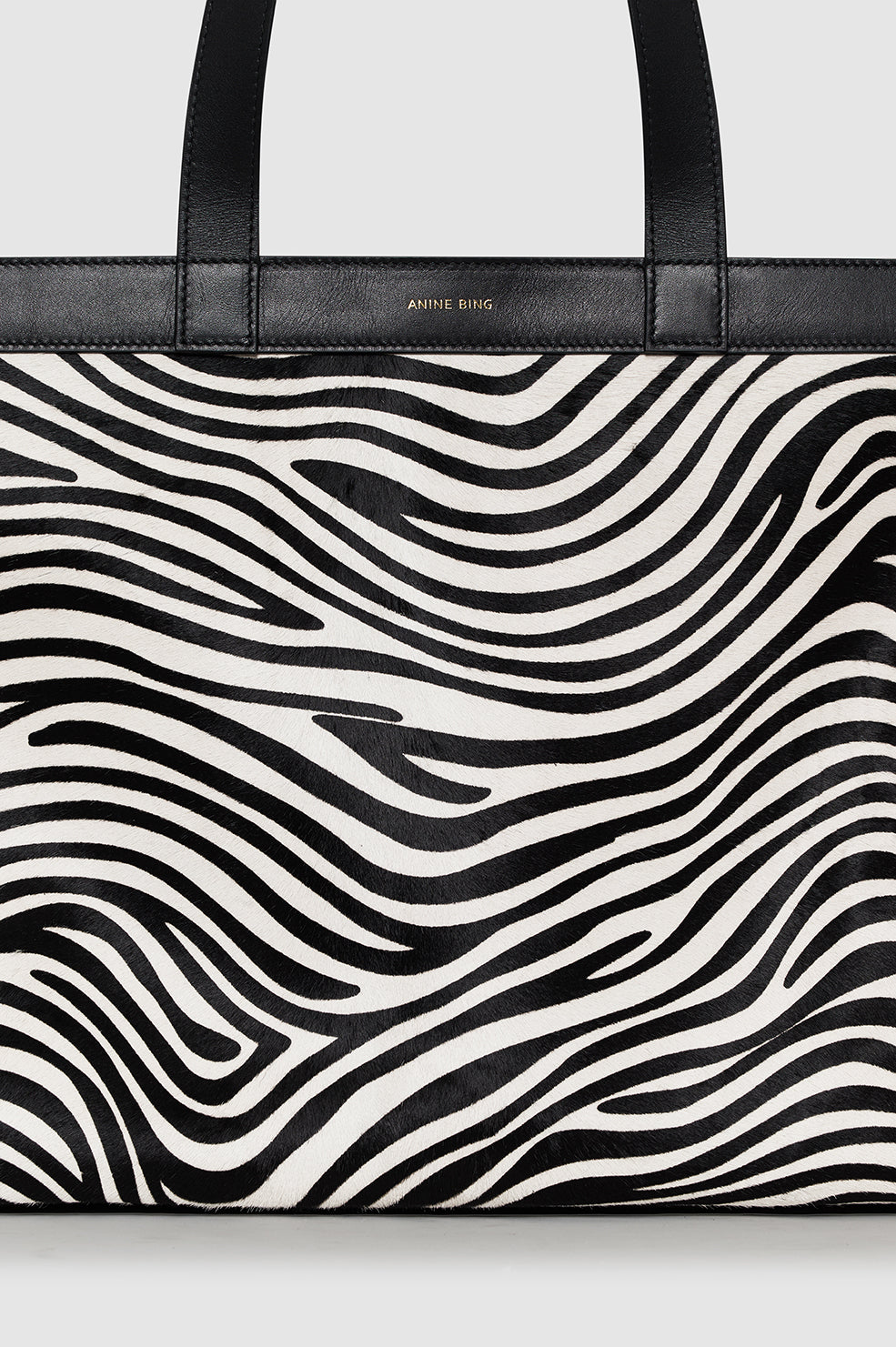 ANINE BING Medium Rio Tote - Zebra - detail view