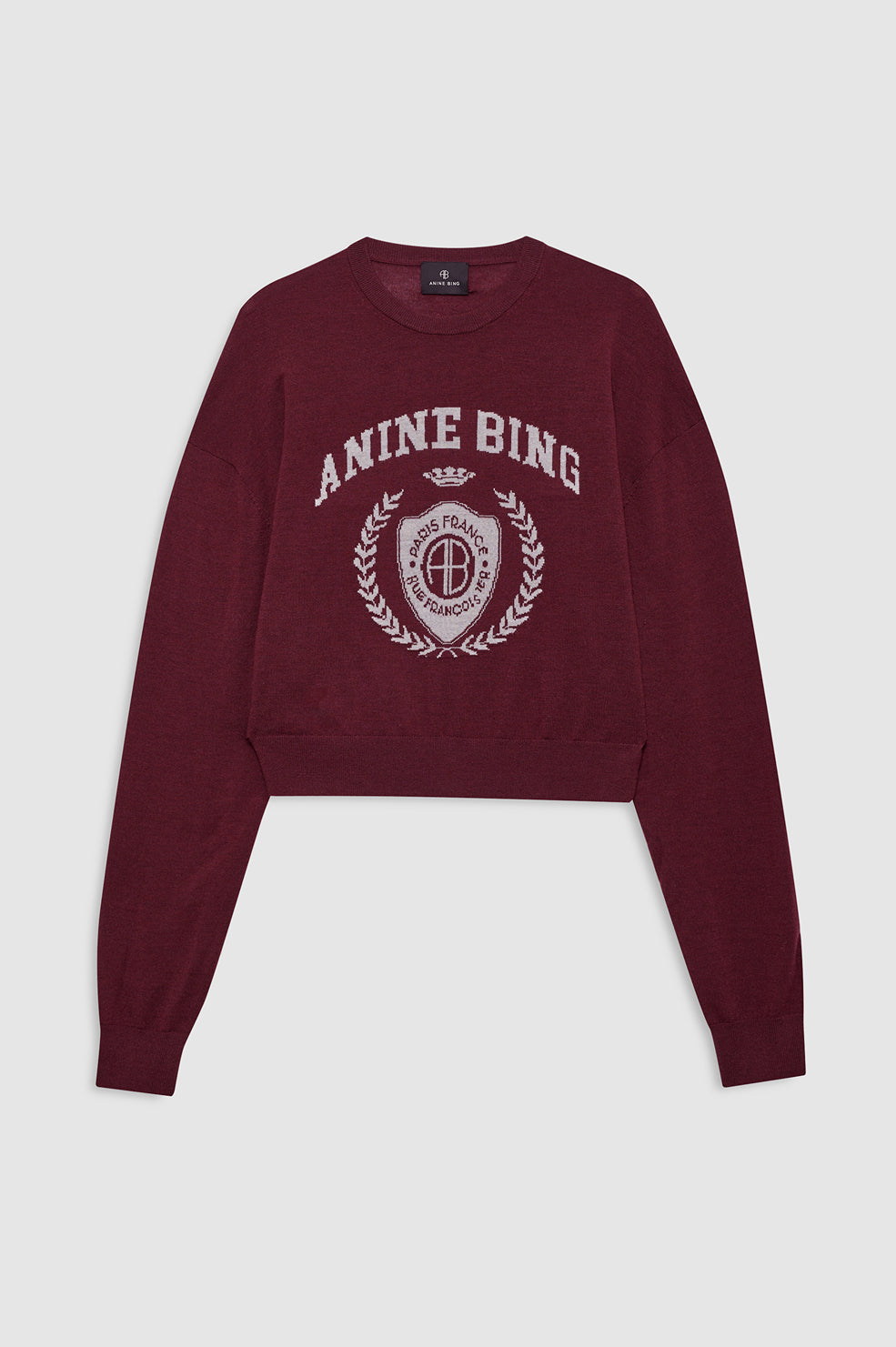 ANINE BING Mia Sweater - Burgundy - front view