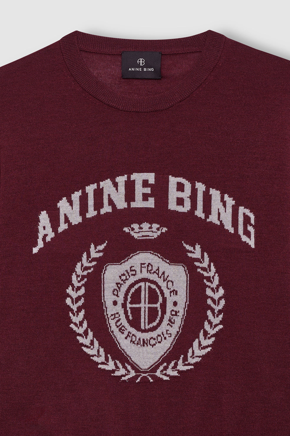 ANINE BING Mia Sweater - Burgundy - back view