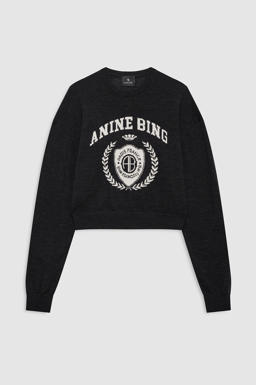 ANINE BING Mia Sweater - Charcoal - front view
