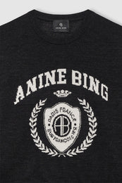 ANINE BING Mia Sweater - Charcoal - back view