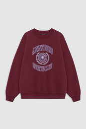 ANINE BING Miles Sweatshirt Collegiate - Burgundy - front view