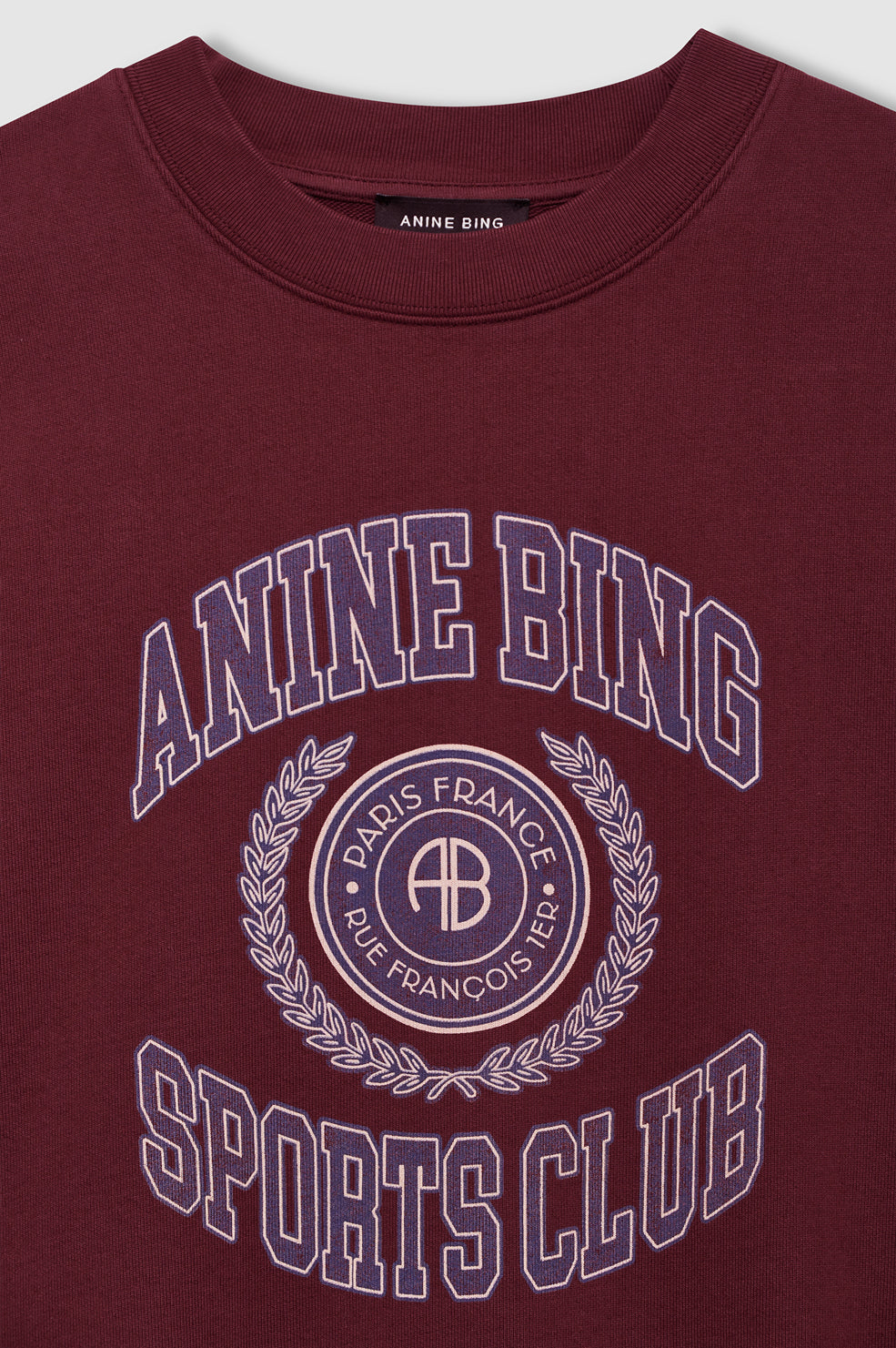 ANINE BING Miles Sweatshirt Collegiate - Burgundy - back view
