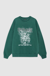 ANINE BING - Miles Sweatshirt Leo Muse - Deep Emerald - front view