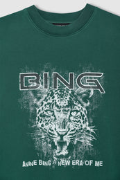 ANINE BING - Miles Sweatshirt Leo Muse - Deep Emerald - front view