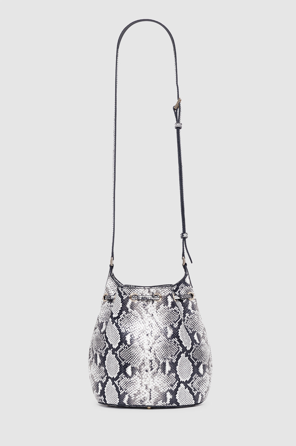 ANINE BING Mini Alana Bucket Bag - Python - back view