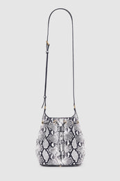 ANINE BING Mini Alana Bucket Bag - Python - front view