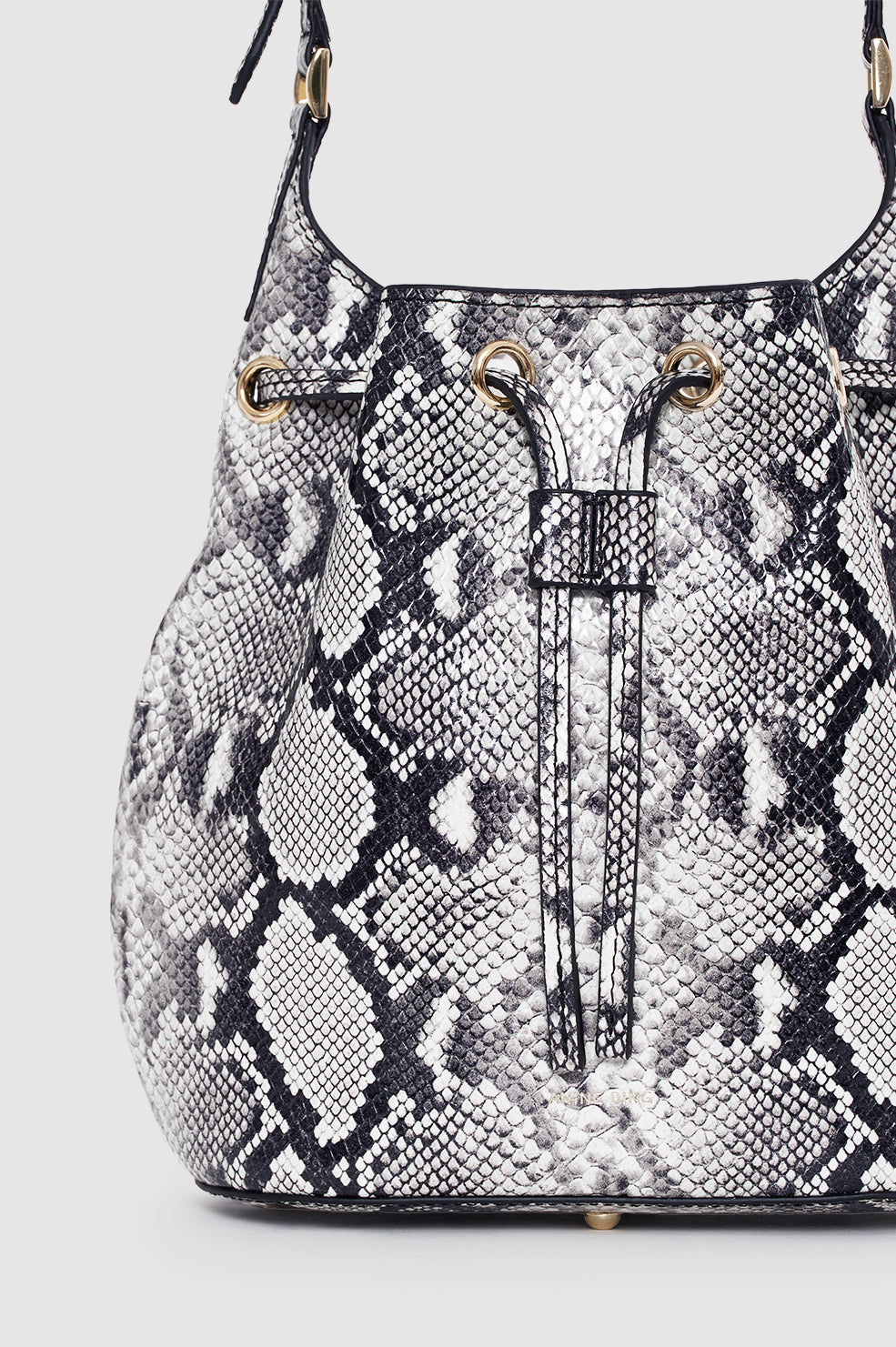 ANINE BING Mini Alana Bucket Bag - Python - detail view