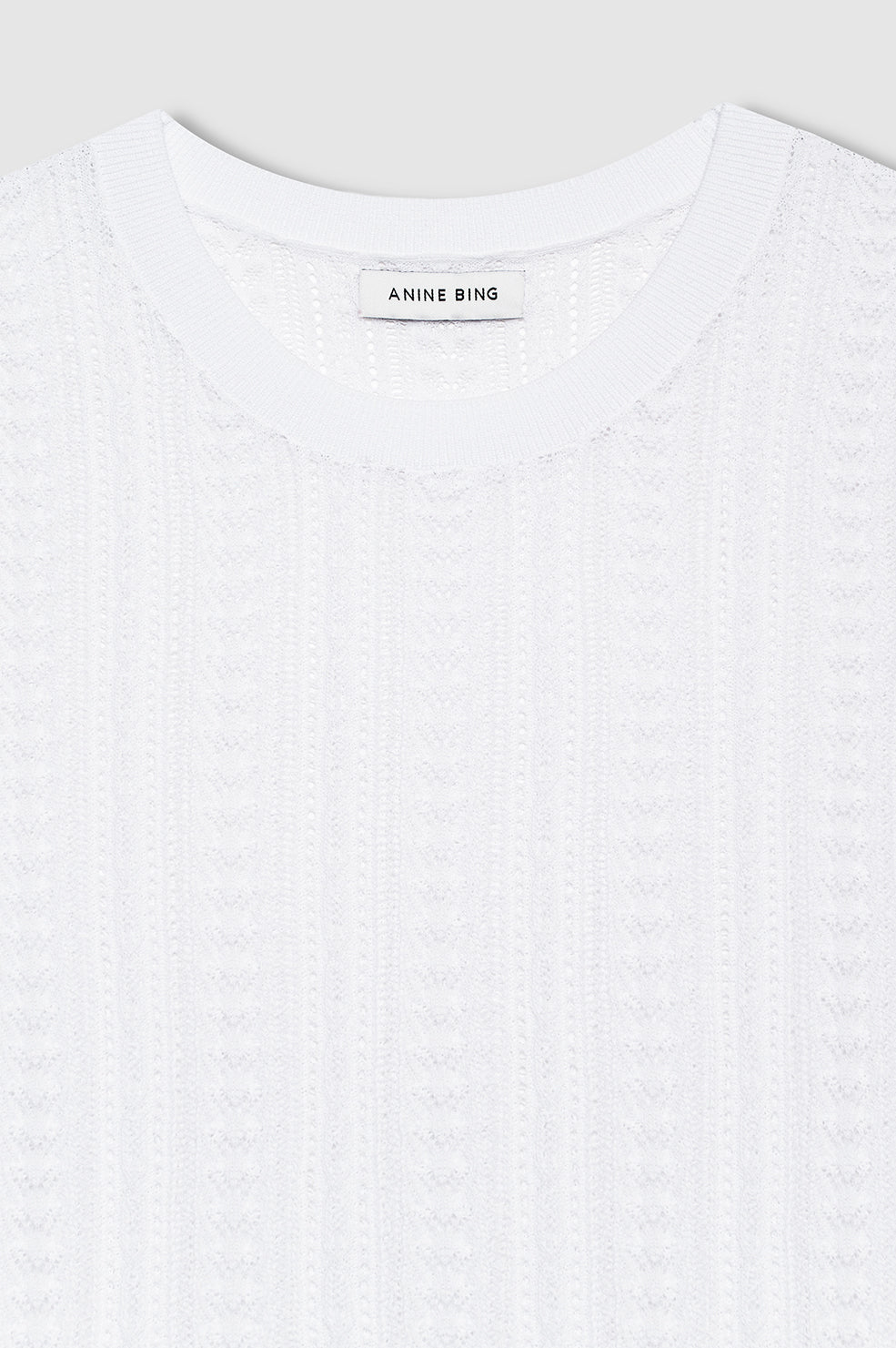 ANINE BING Moni Crop Tank - White - detail view