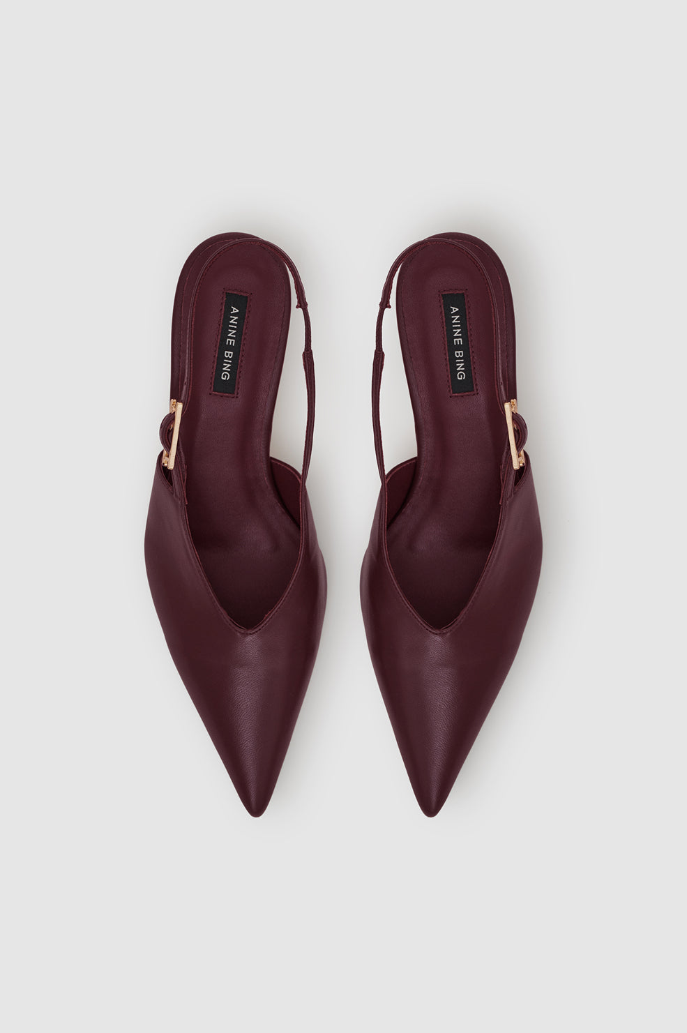 ANINE BING - Nelly Slingback Buckle - Fig top pair view