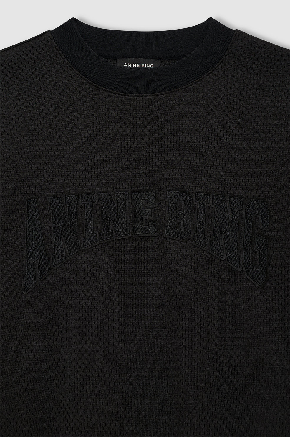 ANINE BING Nell Tee Mesh - Black - detail view