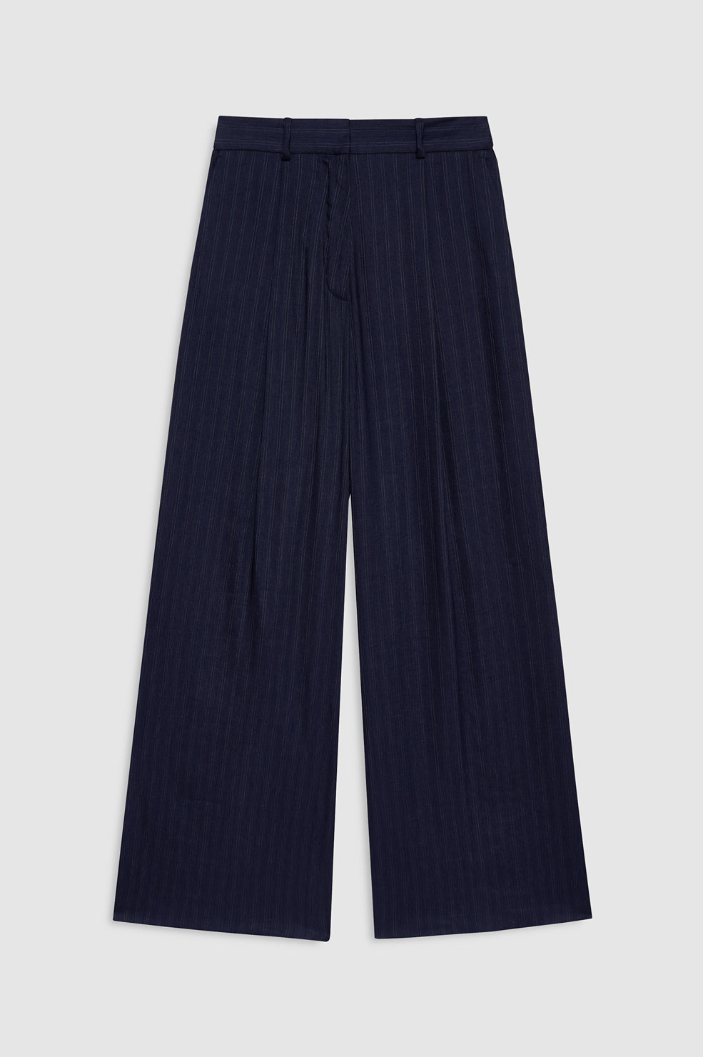 ANINE BING Paola Trouser - Navy Pinstripe - front view