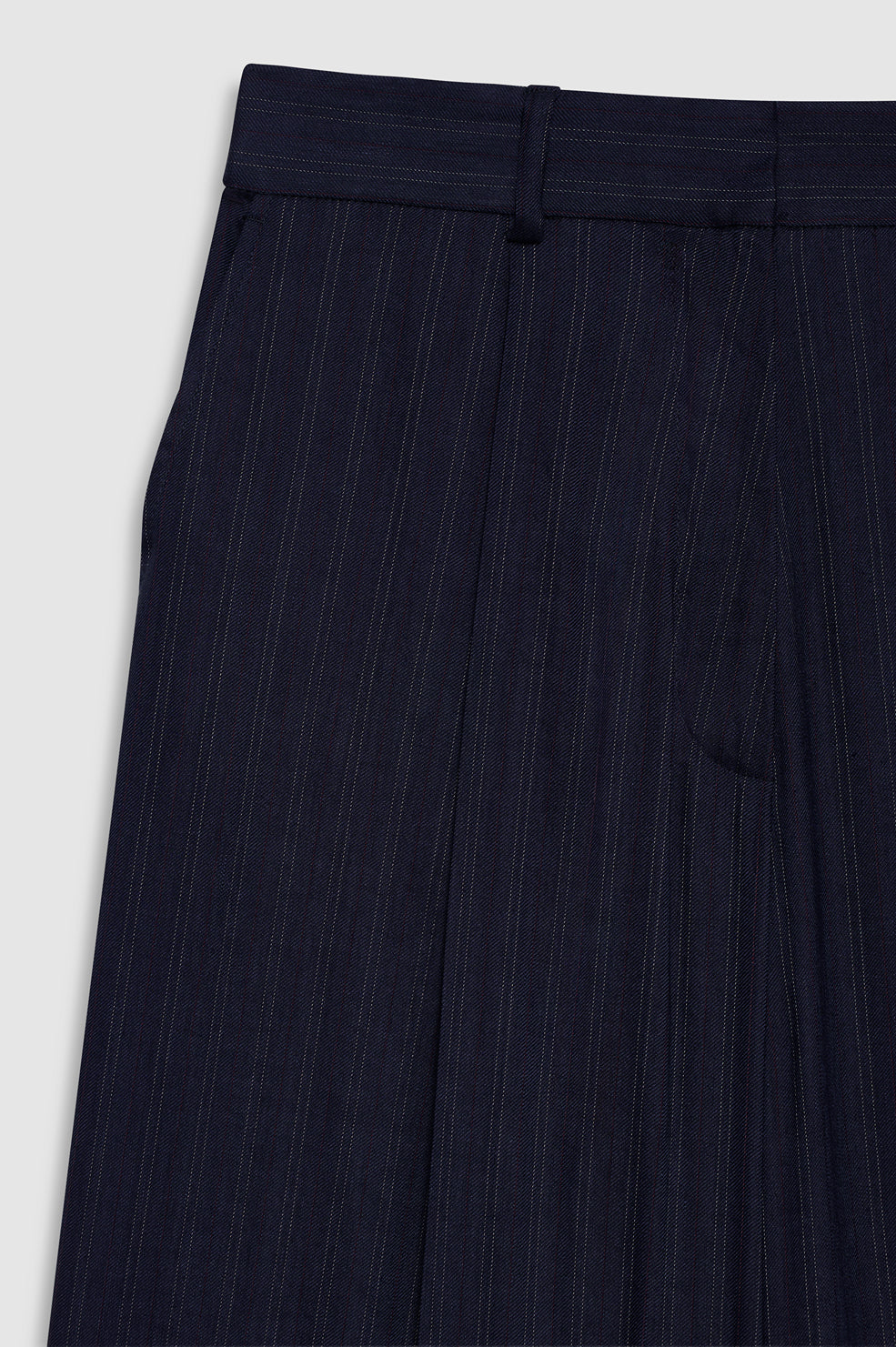 ANINE BING Paola Trouser - Navy Pinstripe - detail view