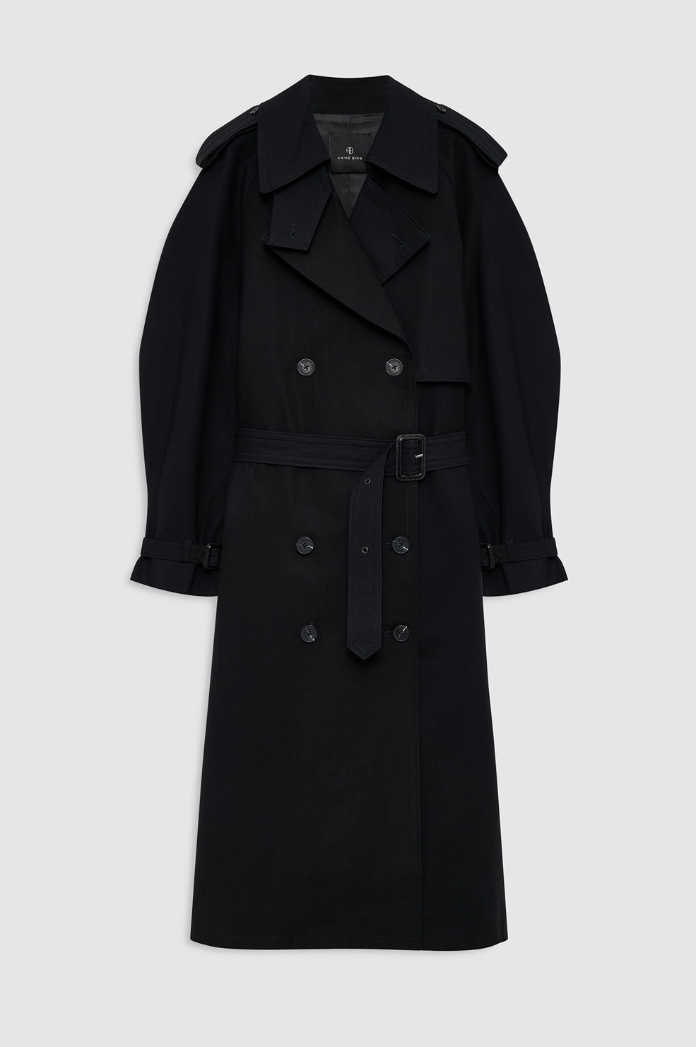 ANINE BING Pascale Maxi Trench - Black - front view
