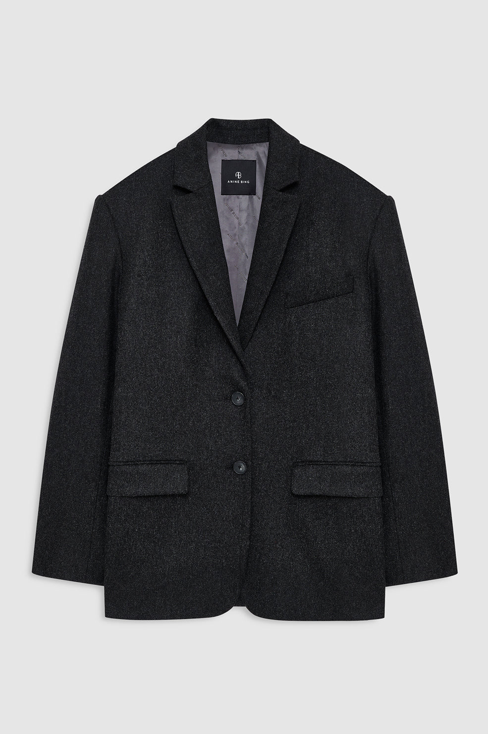 featured-img|ANINE BING Quinn Blazer - Dark Grey - front view