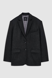 featured-img|ANINE BING Quinn Blazer - Dark Grey - front view