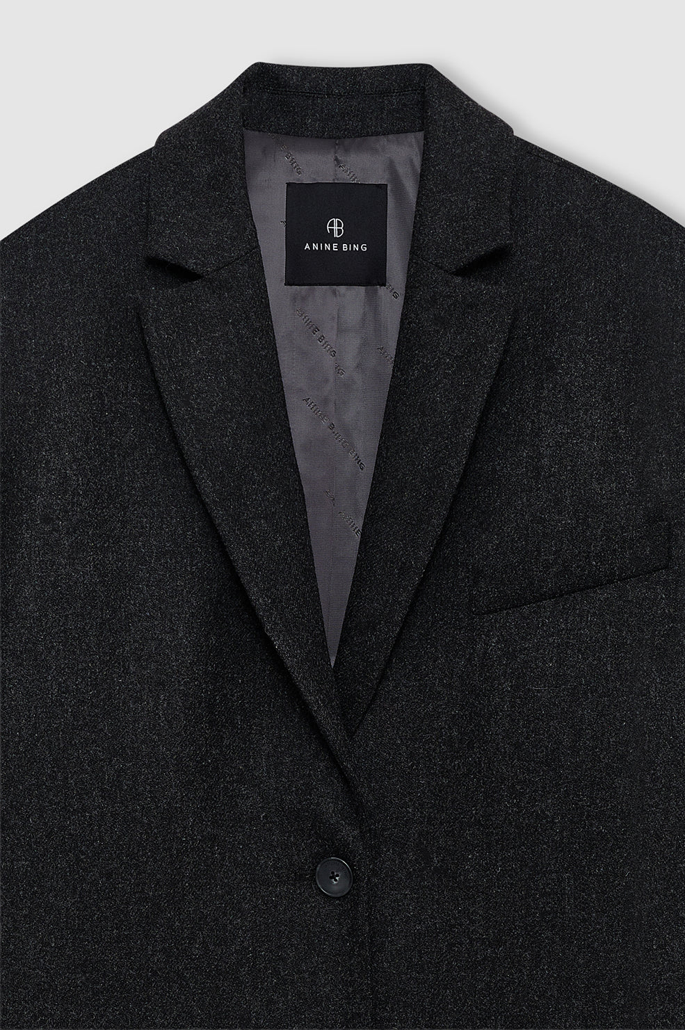 ANINE BING Quinn Blazer - Dark Grey - detail view