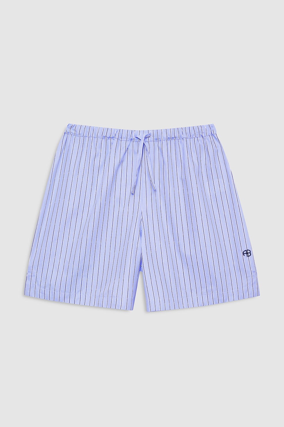 ANINE BING Ramy Short - Blue Stripe - front view