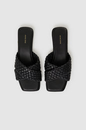 ANINE BING Ria Slides Braided - Black - top view