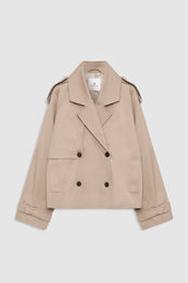 ANINE BING Rickie Cropped Trench - Beige - front view