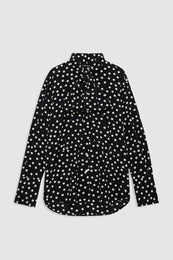 featured-img|ANINE BING Ruby Shirt - Black And White Double Dot Jacquard - Front View