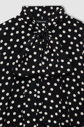 ANINE BING Ruby Shirt - Black And White Double Dot Jacquard - Detail View
