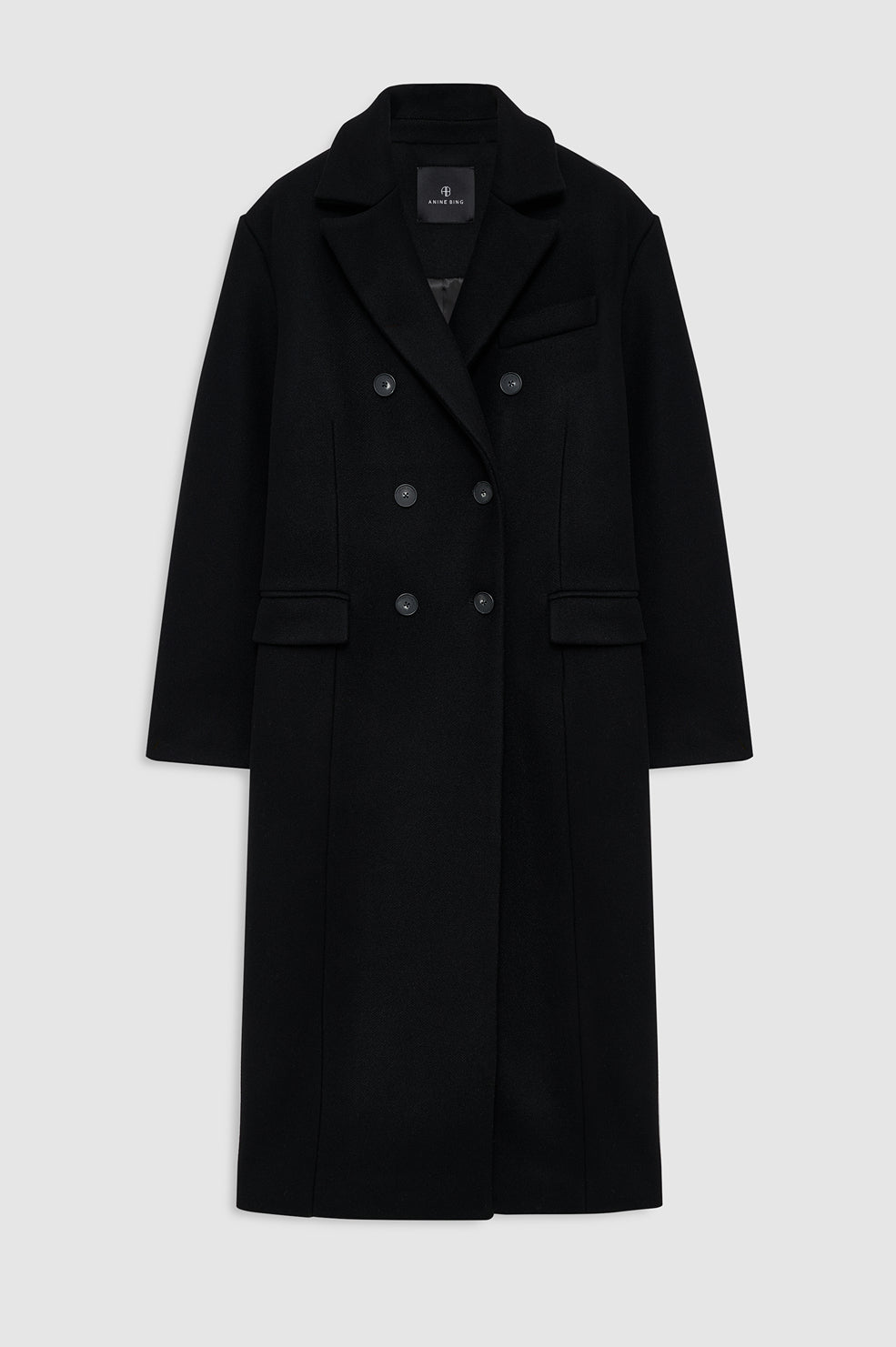 ANINE BING Sali Maxi Coat - Black - front view
