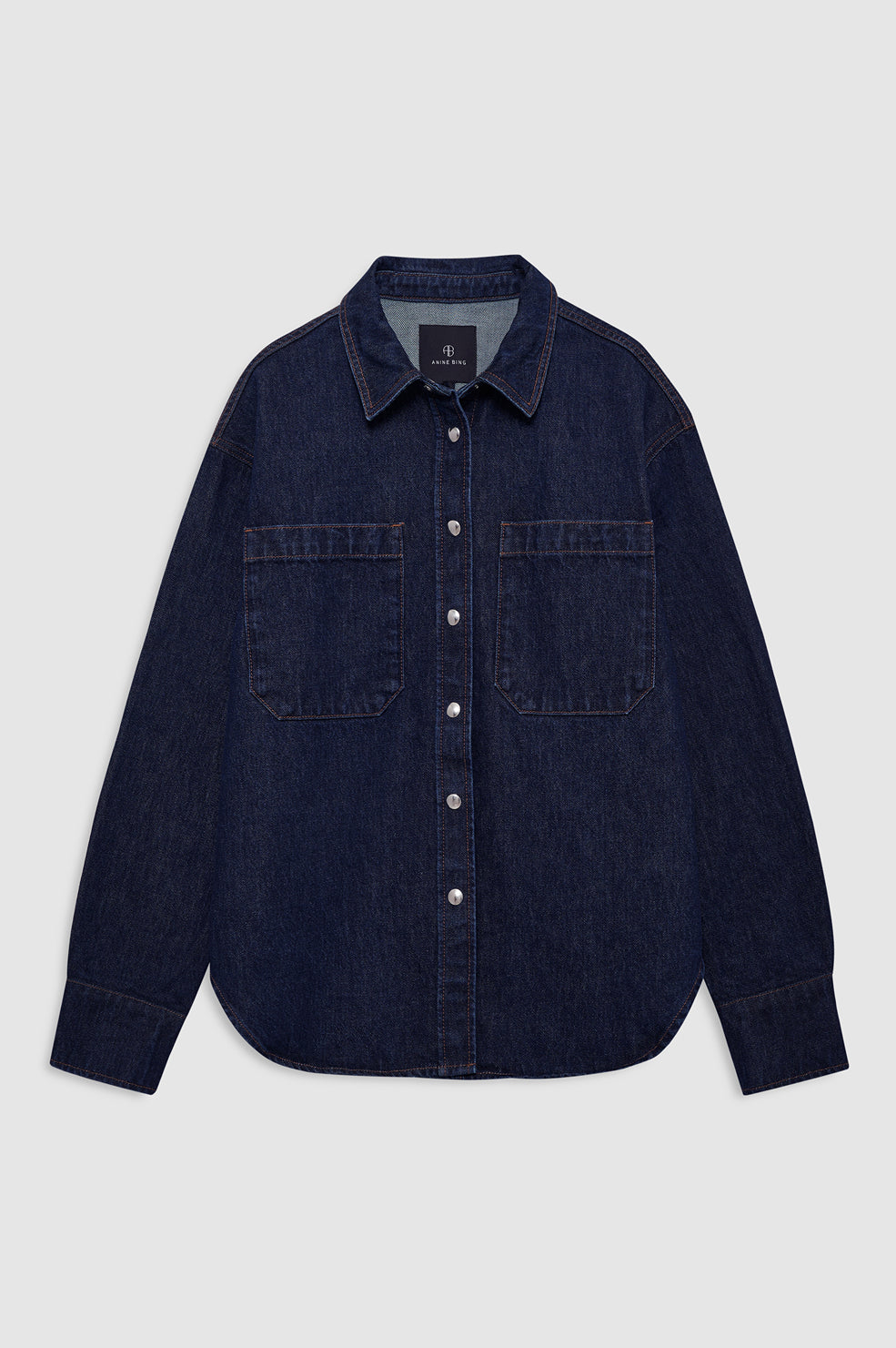featured-img|ANINE BING Samy Shirt - Unwashed Blue front view