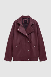 ANINE BING Sandy Jacket - Burgundy Leather - front view