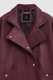 ANINE BING Sandy Jacket - Burgundy Leather - back view