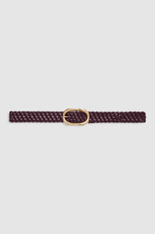 ANINE BING Signature Link Belt Braided - Fig - front view