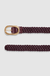 ANINE BING Signature Link Belt Braided - Fig - detail view