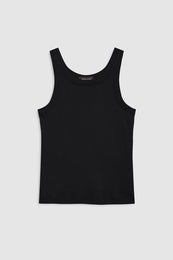 ANINE BING Sixtine Tank Top - Black - on model front