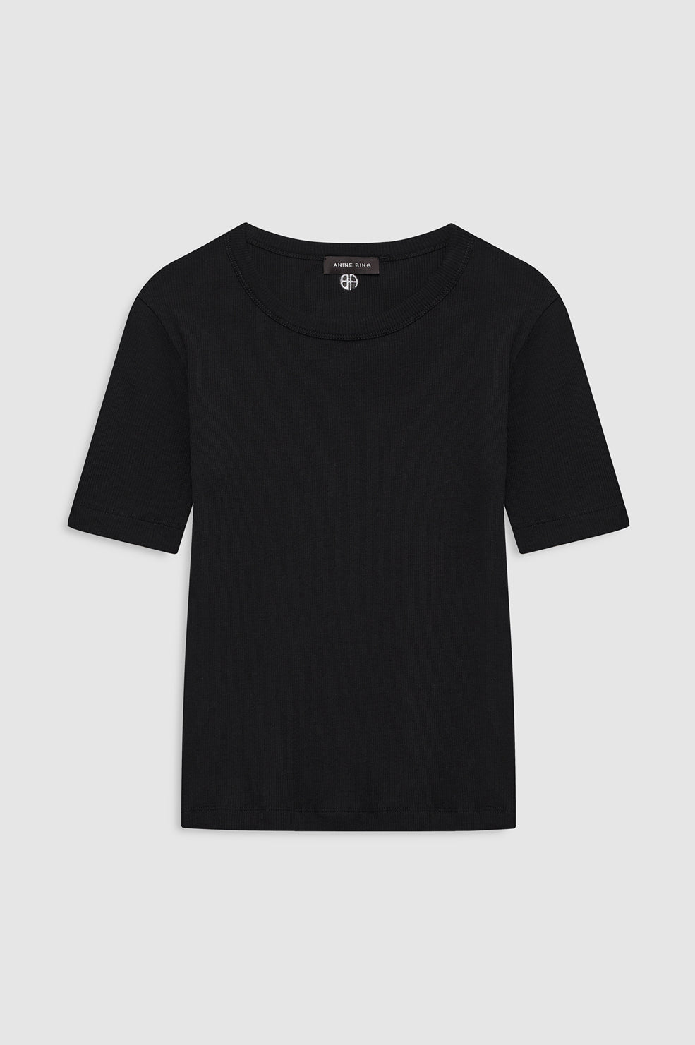 ANINE BING Sixtine Tee Short Sleeve - Black - front view