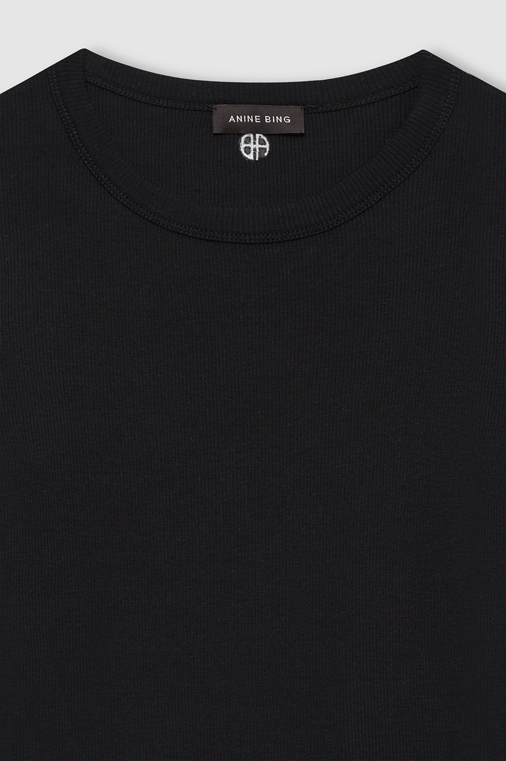 ANINE BING Sixtine Tee Short Sleeve - Black - detail view